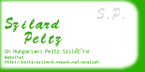 szilard peltz business card